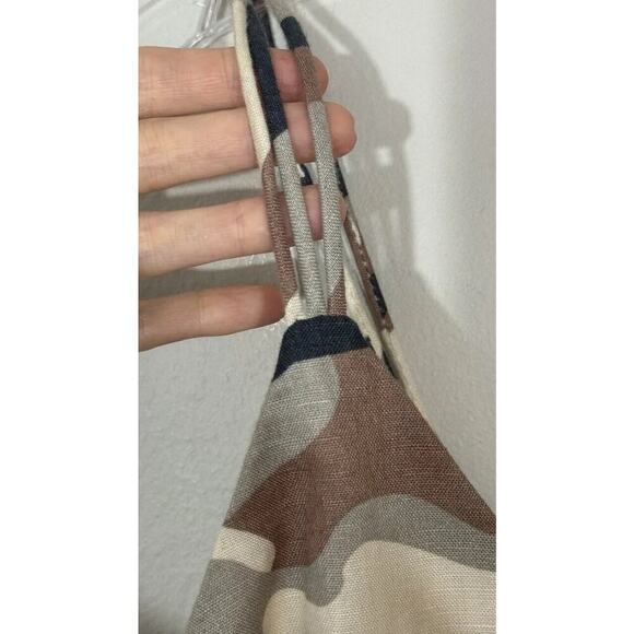 Zara Women’s Size XS Camo Print Linen Blend Dress Sundress Vacation Travel Light - Picture 5 of 7